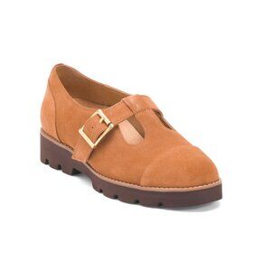 VIONIC Tan Wide Suede Carmen Comfort Mary Jane Flats
